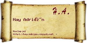 Hay Adrián névjegykártya